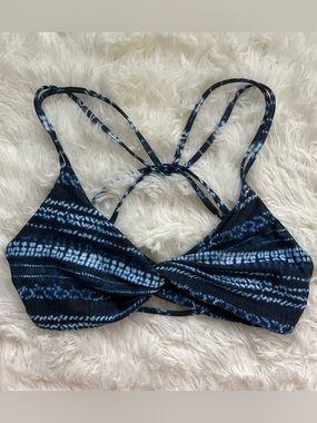 L*Space Navy and White Tie Dye Bikini Top